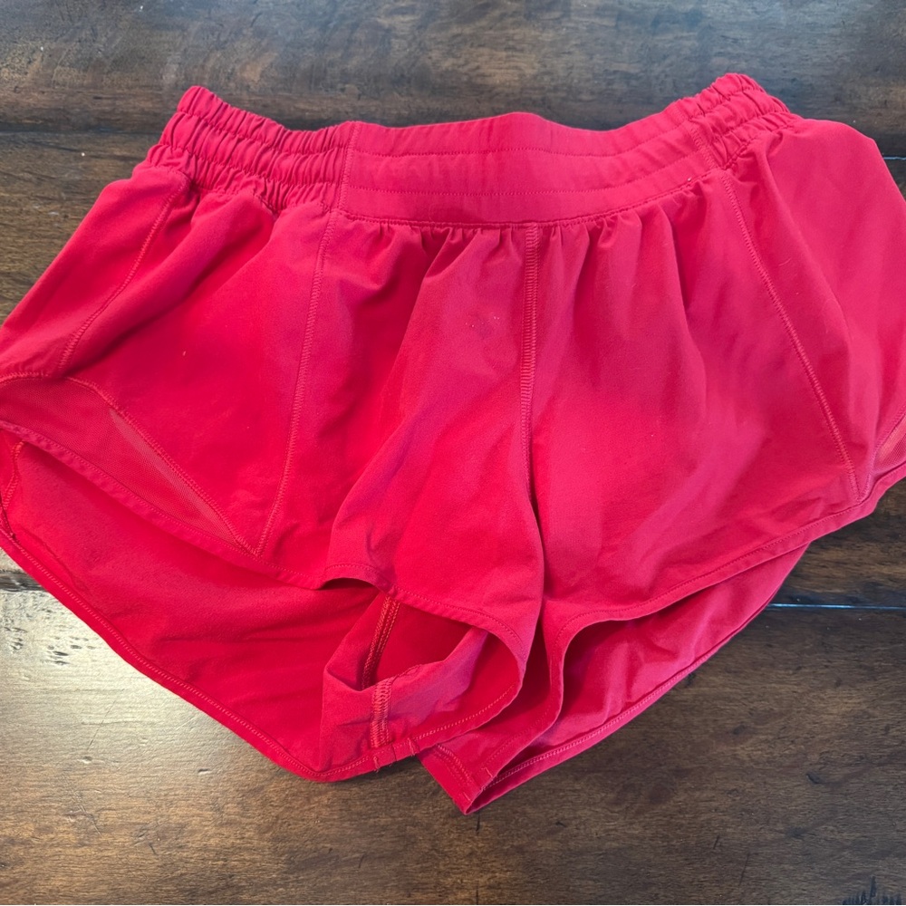 Women’s Lululemon Vibrant Red Athletic Shorts- Size 6 - Picture 5 of 8